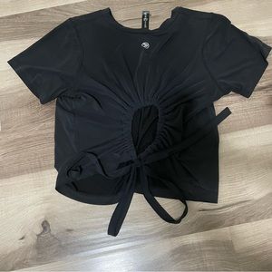 2 Top Bundle Savvi Fit Black and White Tie in the Back Top Size Small